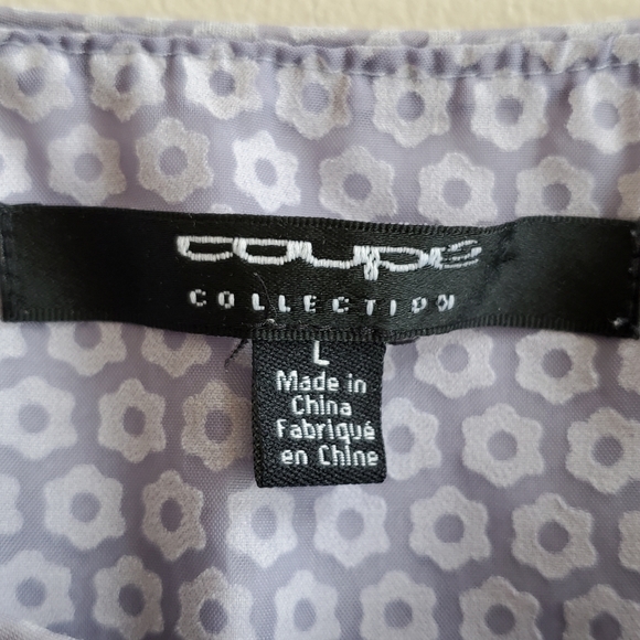 Vintage adorable lilac coloured short sleeve blouse, large size - Picture 4 of 5